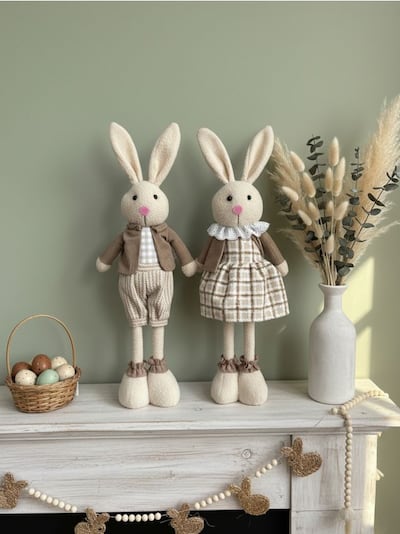Velikonočna stoječa dekoracija v obliki zajca v obleki