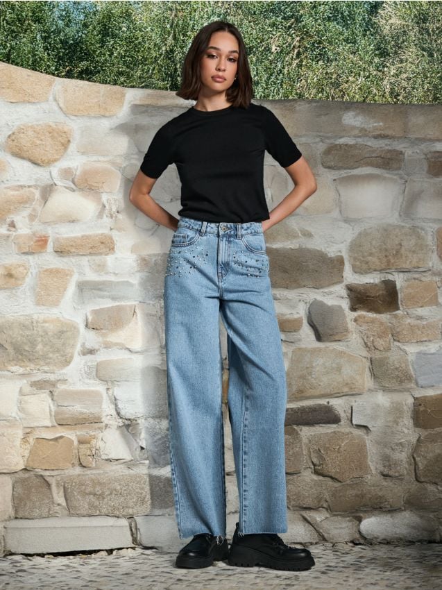 Jeansy wide leg - SINSAY