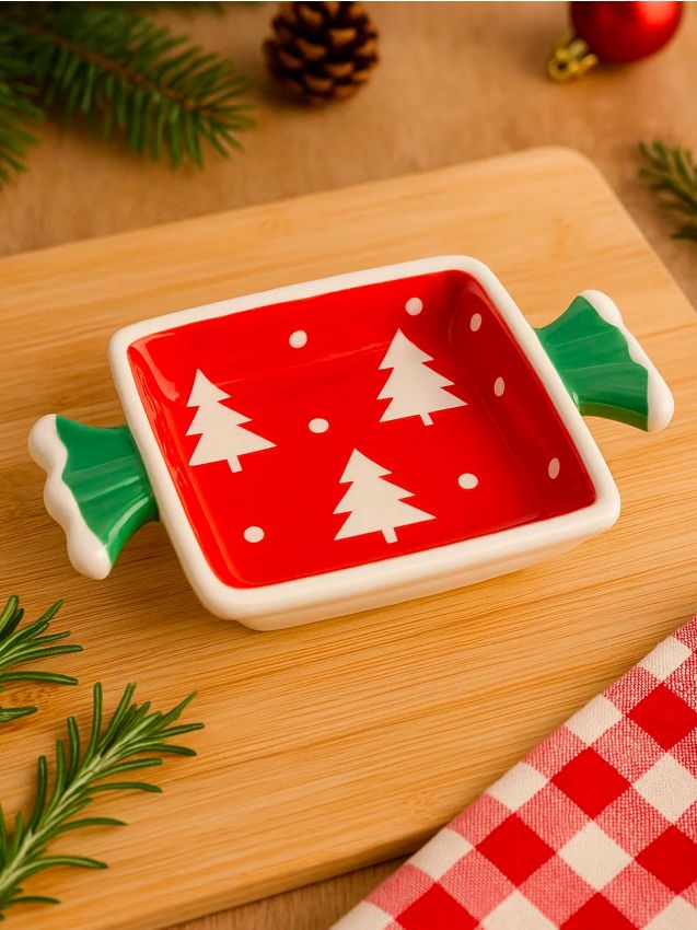 Sinsay - Vianočná miska v tvare cukríka s vianočnými stromčekmi - viacfarebná