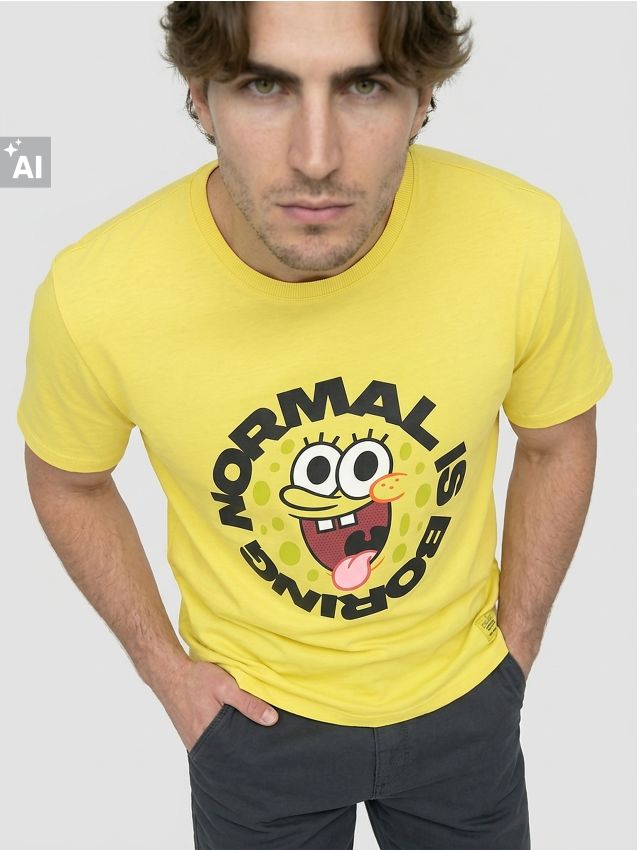 Sinsay - Pamučna majica s printom SpongeBob