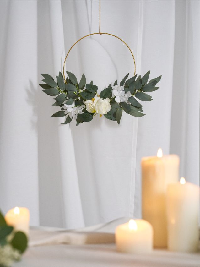 Sinsay - Coroniță decorativă cu motiv vegetal - alb