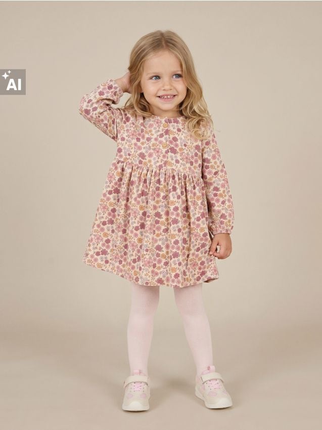 Sinsay - Rochie cu model floral - nude