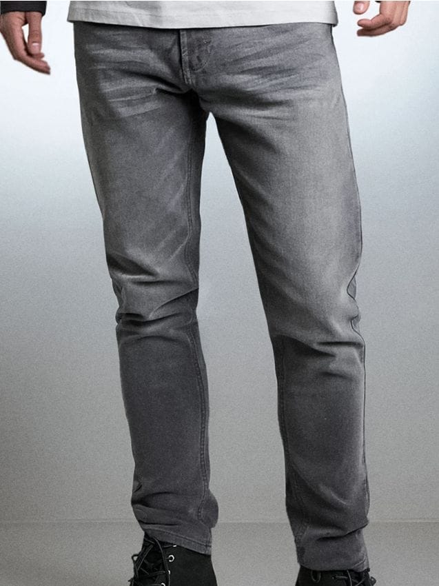 Sinsay - Blugi slim fit cu efect de spălare - gri