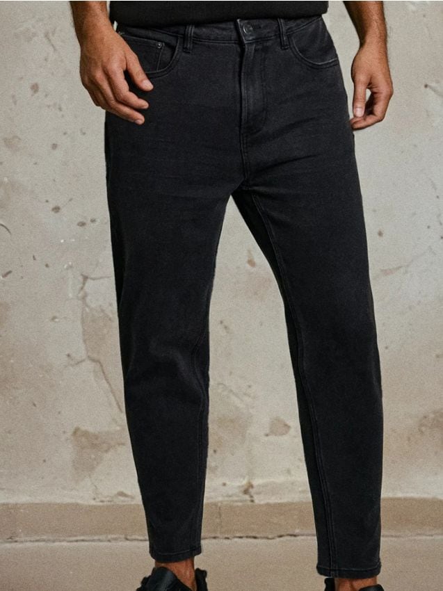 Sinsay - Blugi slim fit cu efect de spălare - negru