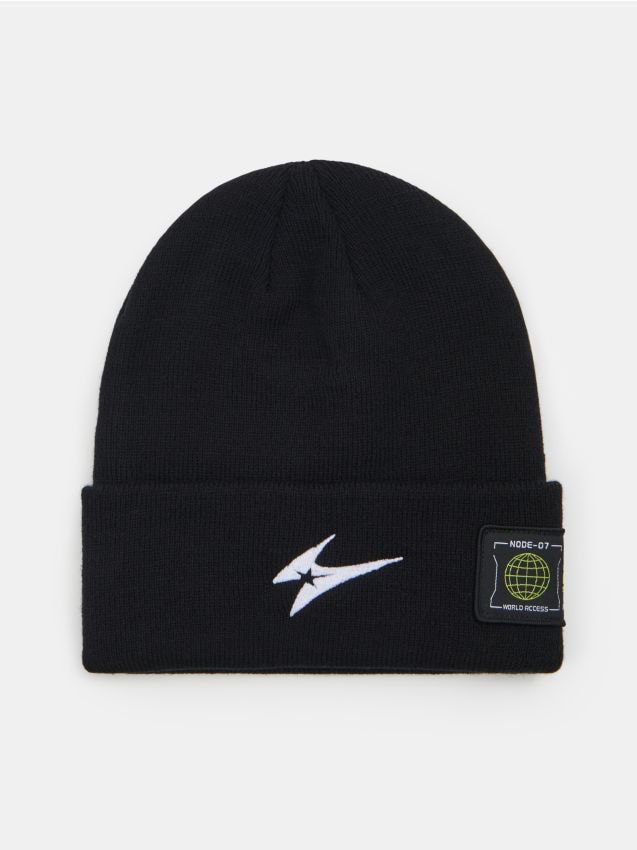 Sinsay - Căciulă beanie cu broderie - negru