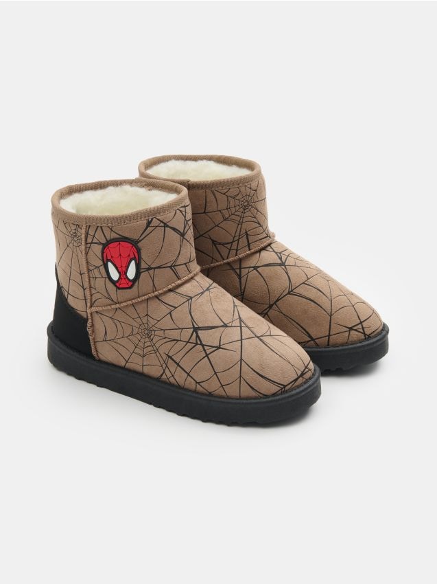 Sinsay - Cizme de zăpadă fosforescente cu branț și căptușeală cu lână Spider-Man - multicolor