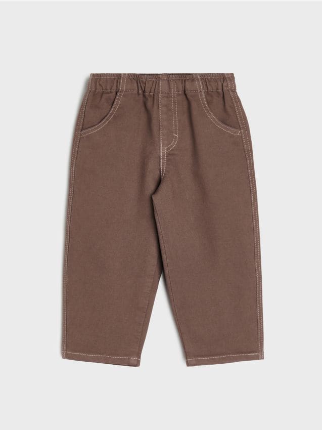 Sinsay - Pantaloni din denim cu fir contrastant - brun-auriu