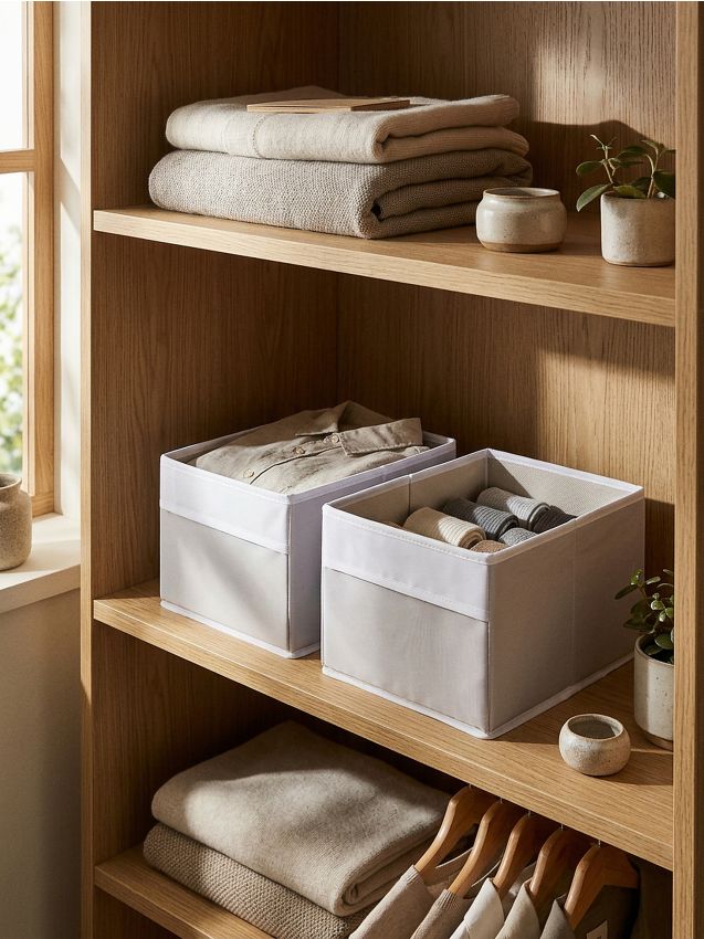 Sinsay - Organizatoare pliabile pentru dulap 2 pack - alb