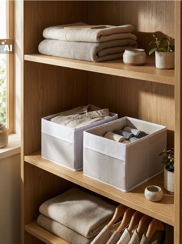 Sinsay - Organizatoare pliabile pentru dulap 2 pack - alb