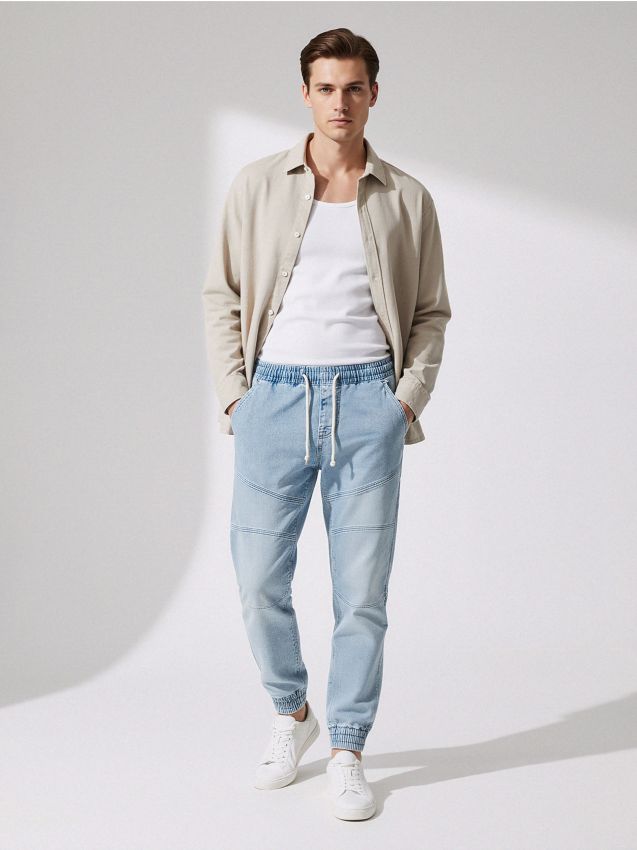 Sinsay - Pantaloni jogger - albastru