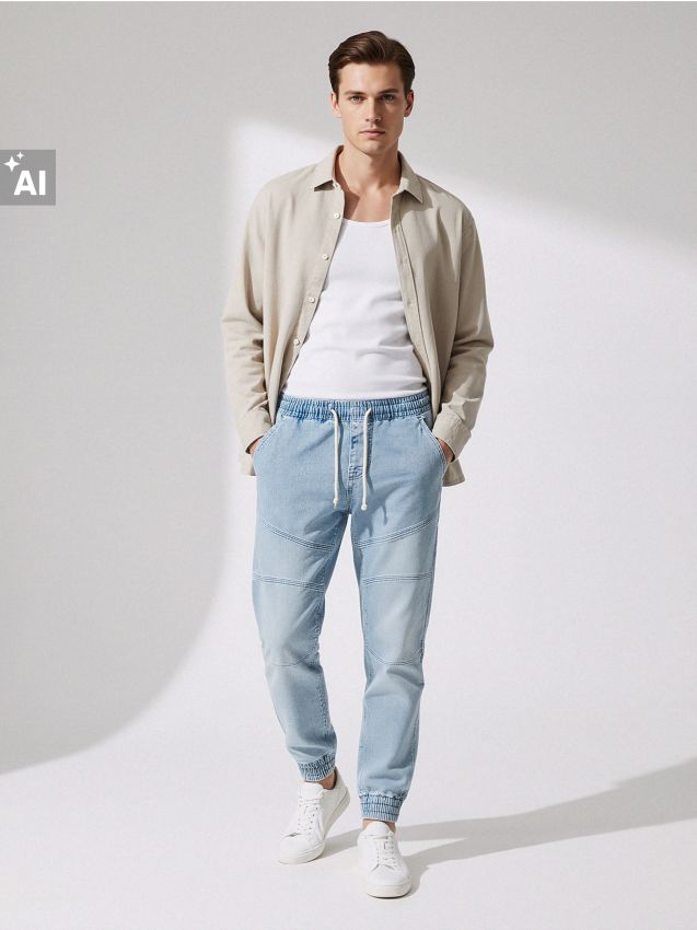 Sinsay - Pantaloni jogger - albastru