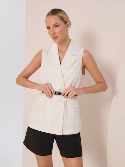 Dvoredni sako prsluk s kaišem