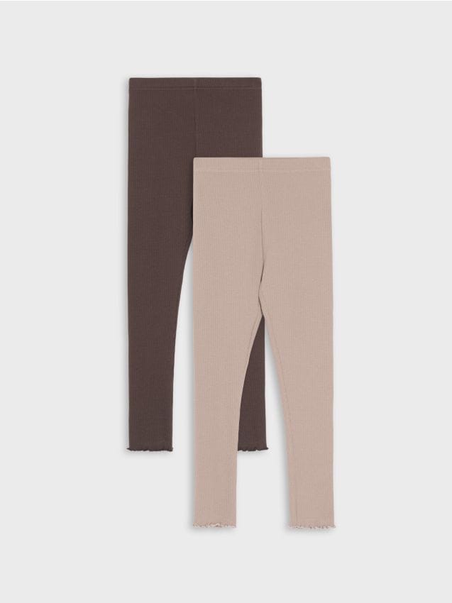 Sinsay - Colanți reiați din bumbac 2 pack - multicolor