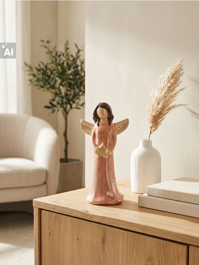 Sinsay - Decorațiune de Crăciun în formă de înger - roz-pastel