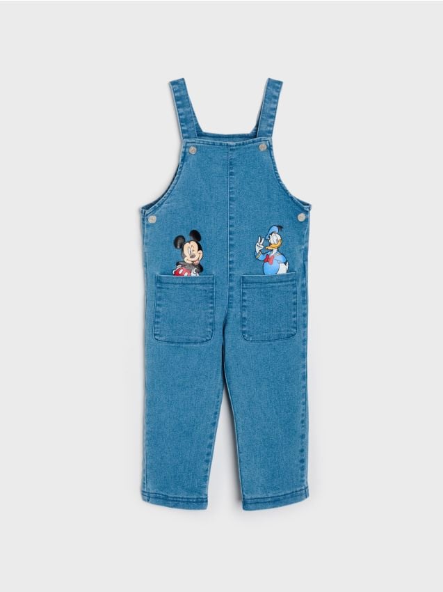 Sinsay - Salopetă din denim Mickey and Donald - albastru