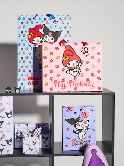 Set de 3 sacoșe pentru cadouri Hello Kitty and Friends
