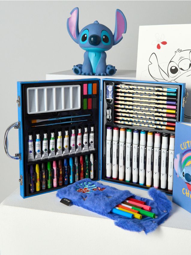 Sinsay - Set de articole de artă în valiză Stitch – set 42 piese - albastru