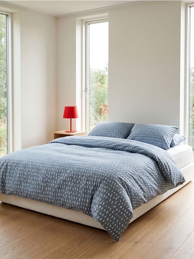 Sinsay - Set de lenjerie de pat cu model - turcoaz-închis