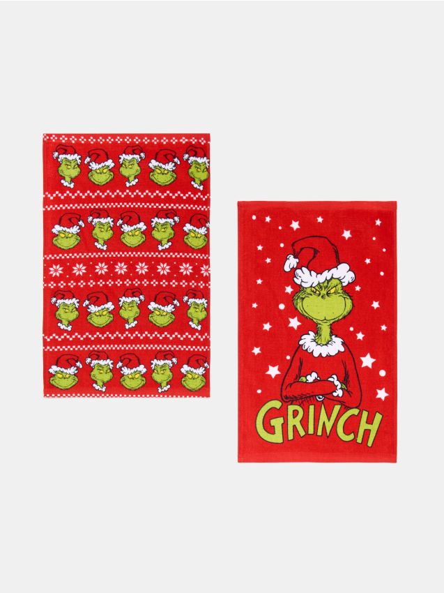 Sinsay - Bavlnené uteráky 2 ks Grinch - zelená
