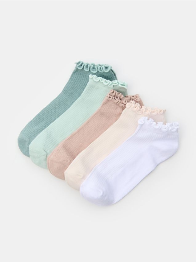 Skarpetki z ozdobną falbanką 5 pack - SINSAY