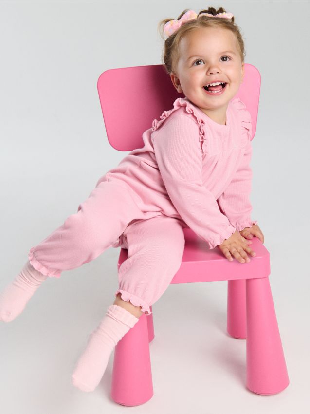 Sinsay - Bavlnený detský overal - ružová