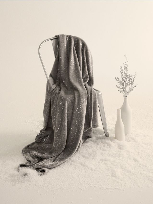 Sinsay - Pătură cu model pătat - gri deschis