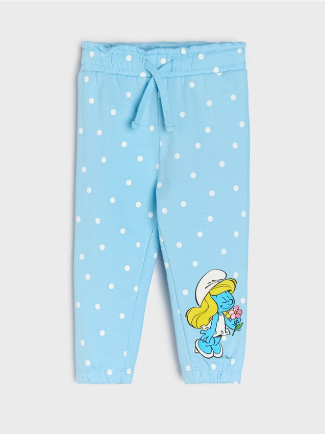 Sinsay - Pantaloni jogger The Smurfs - light blue
