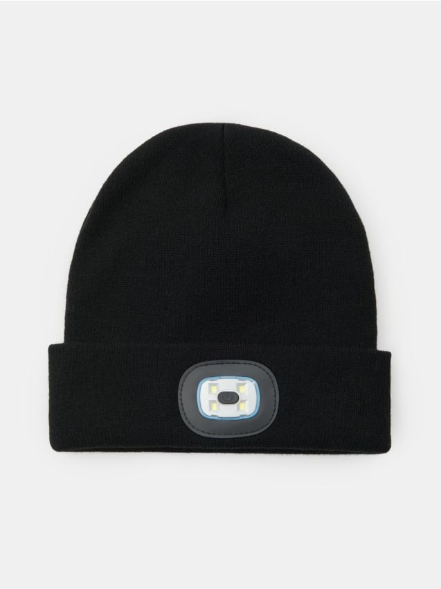 Sinsay - Căciulă beanie cu lanternă LED încorporată - negru
