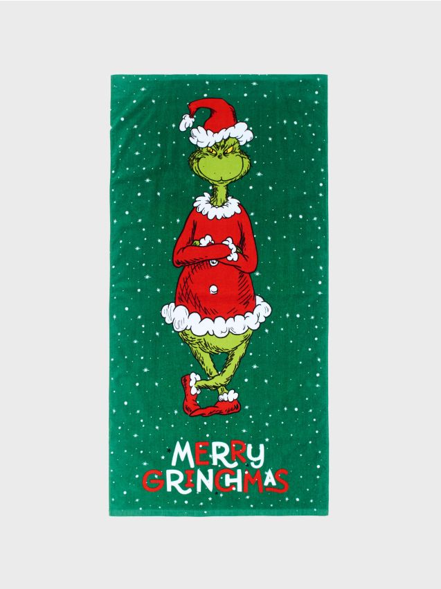 Sinsay - Bavlnený uterák Grinch - zelená