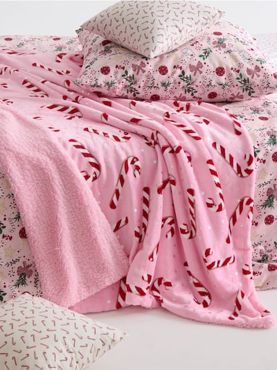 Різдвяний плед із принтом льодяникових тростинок