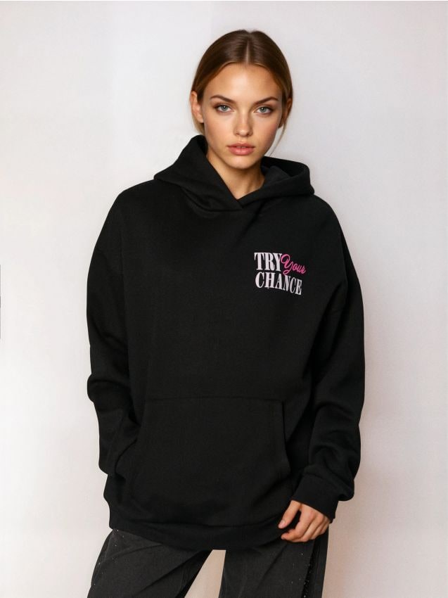 Sinsay - Mikina s potlačou - čierna