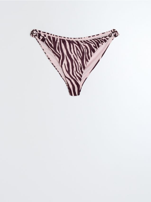 Sinsay - Slip bikini brazilian cu nod răsucit și imprimeu leopard - multicolor