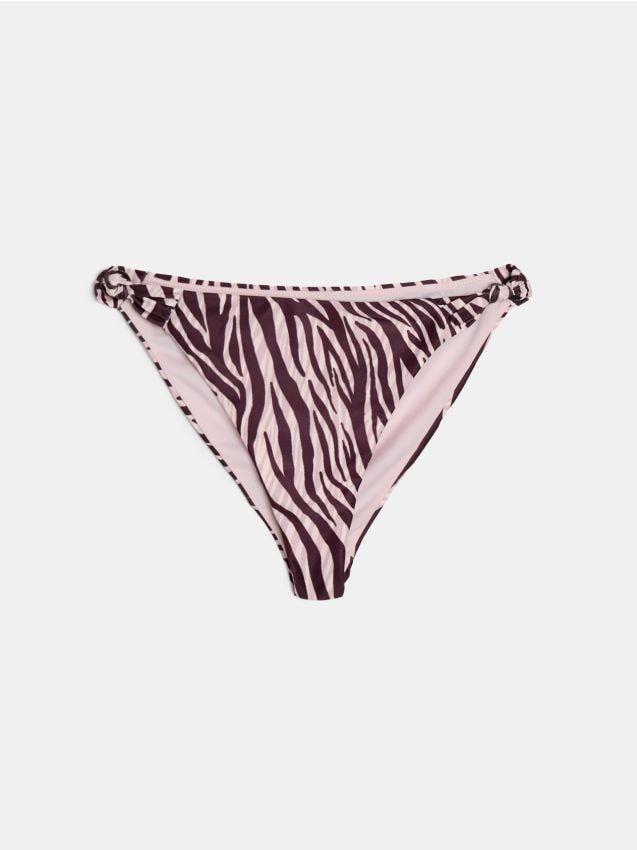 Sinsay - Slip bikini brazilian cu nod răsucit și imprimeu leopard - multicolor