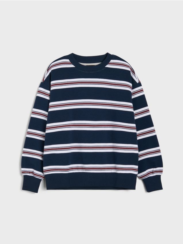 Sinsay - Hanorac crewneck în dungi - multicolor