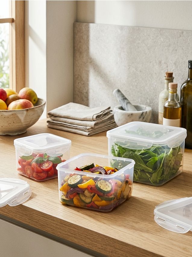 Sinsay - Recipiente pentru depozitarea alimentelor cu capac – set de 2 bucăți - clear