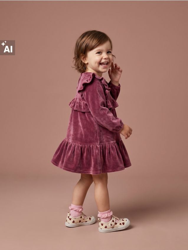 Sinsay - Rochie elegantă cu volane decorative - violet-prună