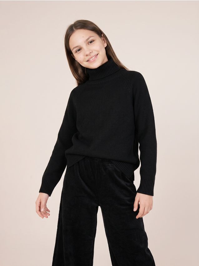 Sinsay - Pulover cu guler rulat - negru