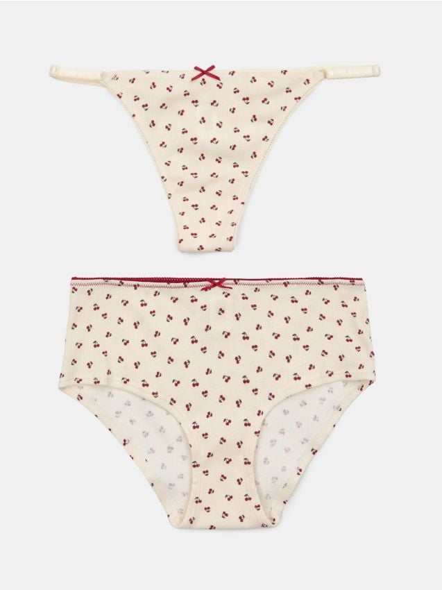 Sinsay - Chiloți striați din bumbac 2 pack - multicolor