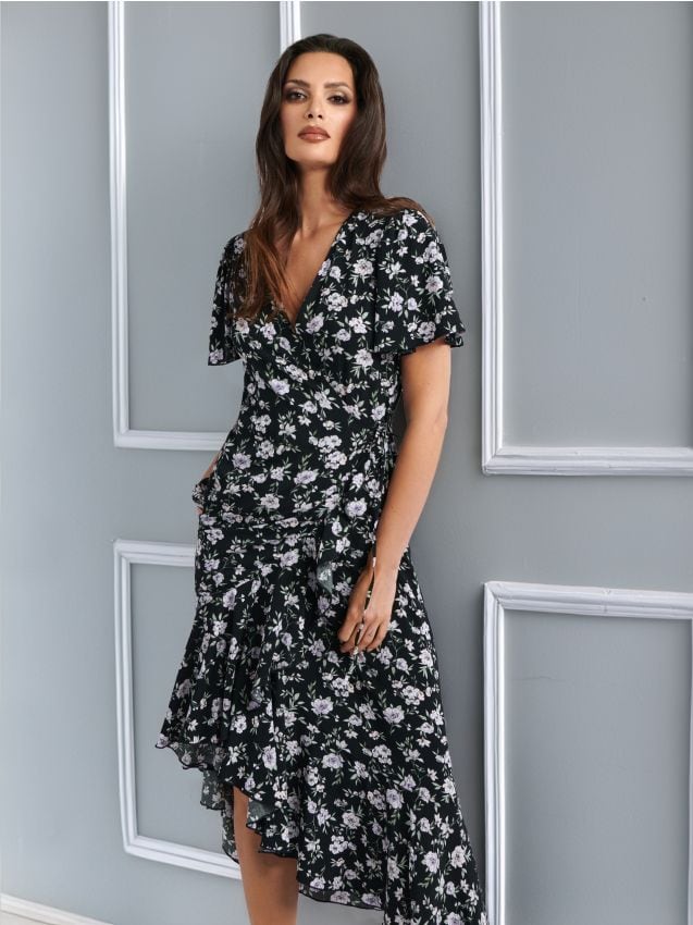 Sinsay - Vestito floreale - nero