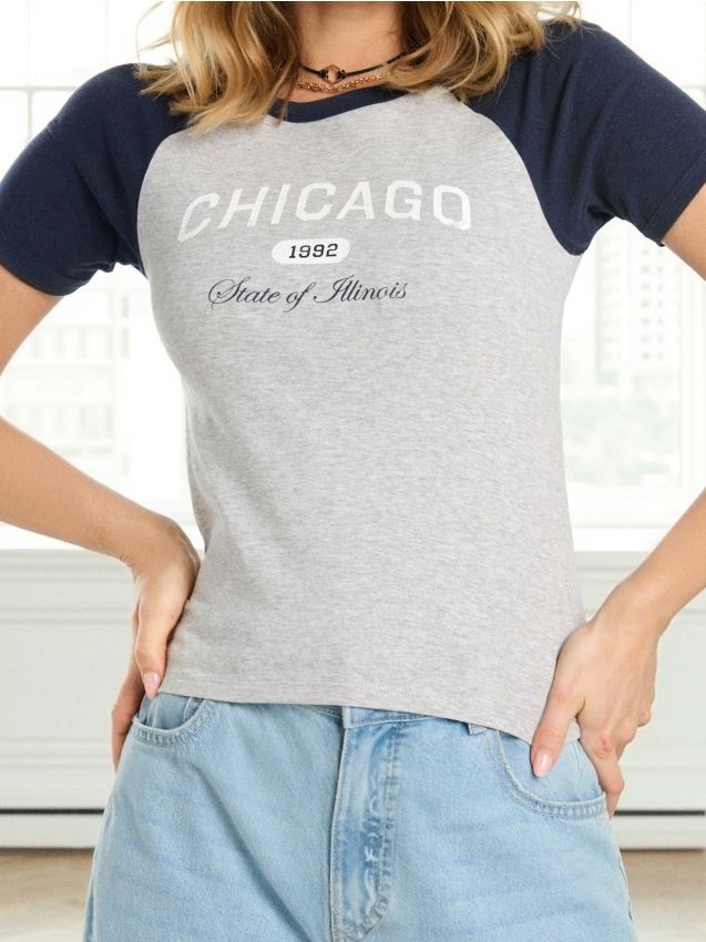 Sinsay - Tricou cu mânecă scurtă - indigo