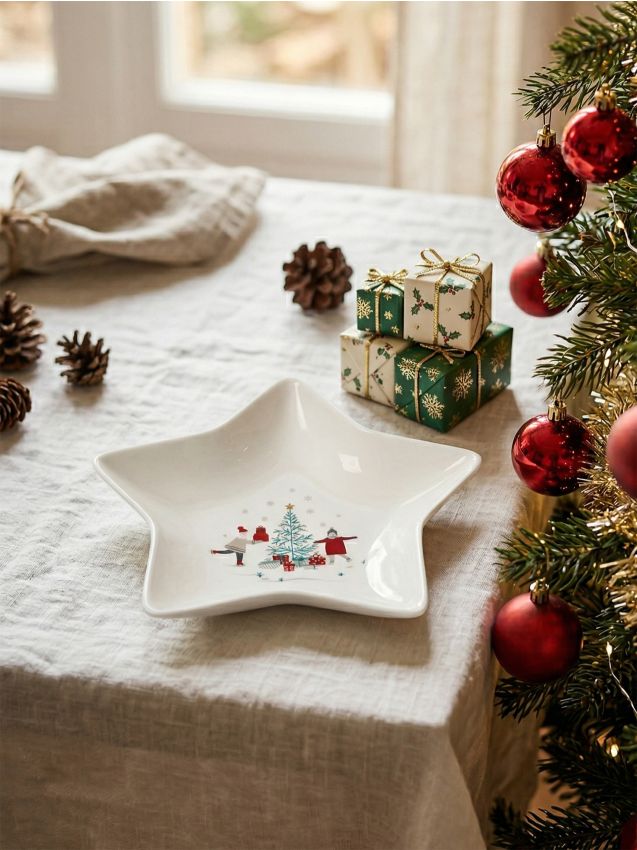 Sinsay - Farfurie de Crăciun în formă de stea - alb