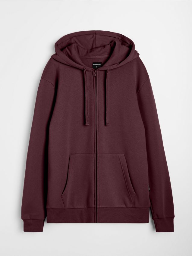 Top da jogging con zip e cappuccio - maroon
