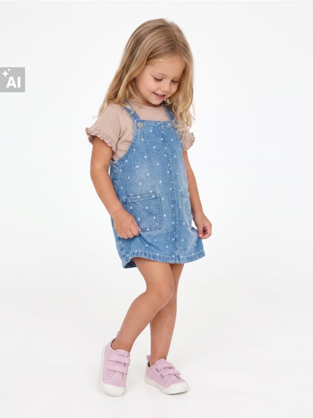 Sinsay - Rochie tip salopetă din bumbac - albastru