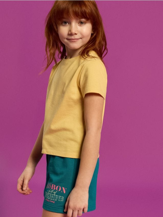 Sinsay - Pantaloni scurți din frotir - turcoaz-închis