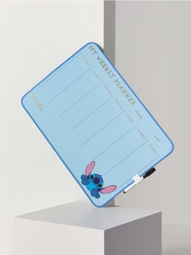 Sinsay - Tablă planner săptămânal cu marker Stitch - light blue