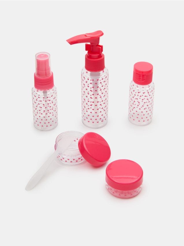 Sinsay - Set de 6 dozatoare cosmetice pentru voiaj Hello Kitty - roz