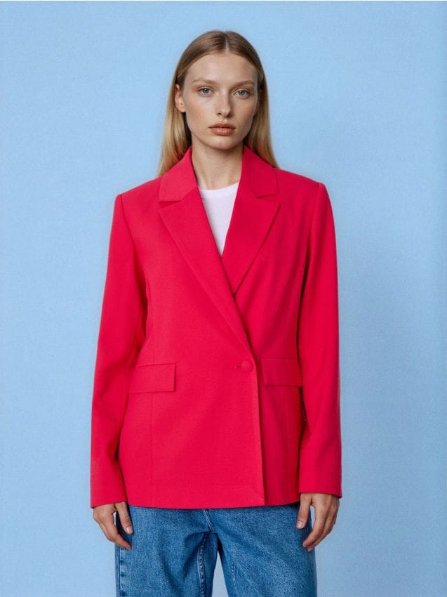 Sinsay - Sacou cu un rând de nasturi - roz-aprins