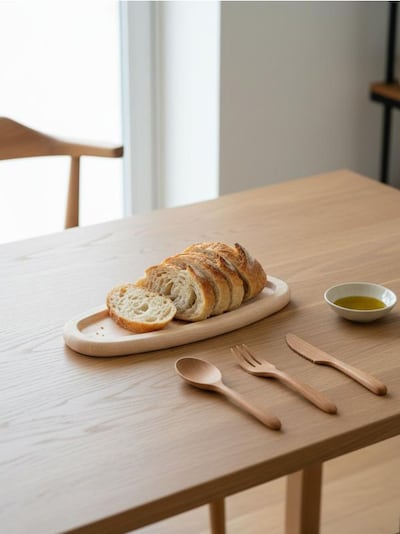 Ovaalne puidust serveerimisalus