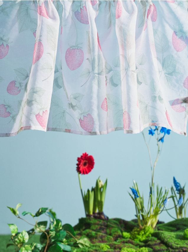 Sinsay - Draperii cu inele cu motiv de căpșuni 2 pack - multicolor