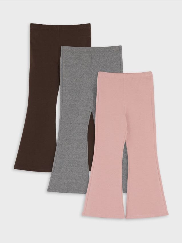 Sinsay - Colanți din bumbac flare 3 pack - multicolor